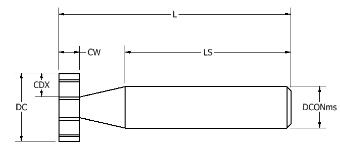 DIN850 Фреза для пазов сегментных шпонок (22х4 мм; Z=8)