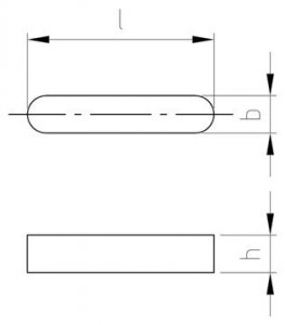 DIN6885 8*7*20 ШПОНКА ПРИЗМАТИЧЕСКАЯ СТАЛЬ