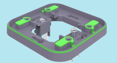 Адаптер одиночный, скрытого монтажа IP55, серый